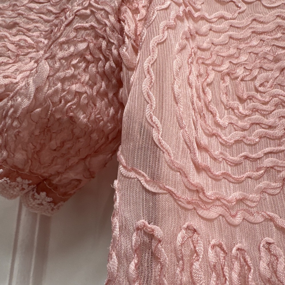 LIMI Give You The Best Pink Peach Lined Dress‎ Korea Textured Poly Skirt Party - Picture 5 of 9